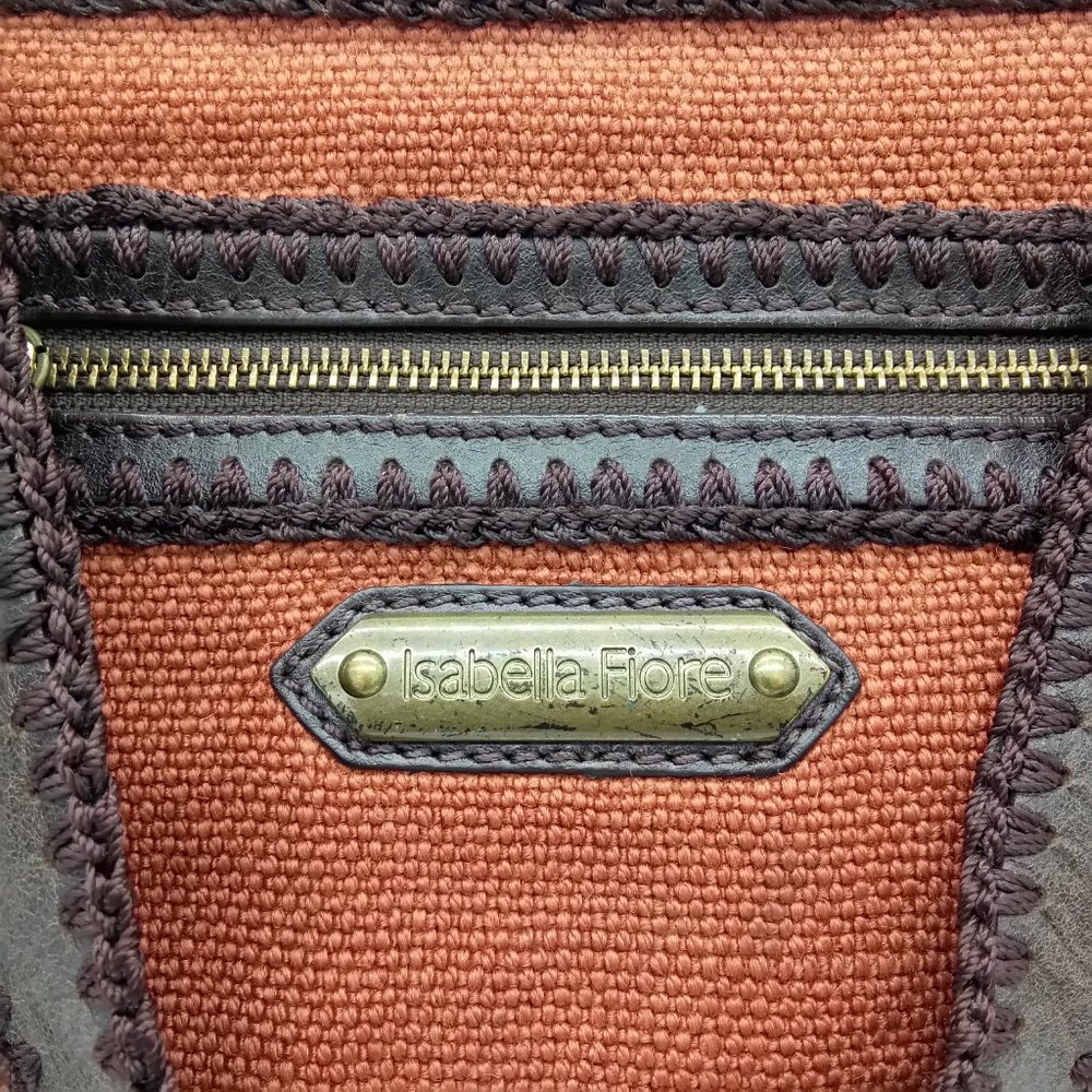 Vintage Isabella Fiore Brown Beaded Leather Purse - Picture 8 of 15